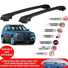 Roof Bar for Bmw X3 E83 2003-2010 Lockable Roof Rack Cross Bars 2 Pcs Black