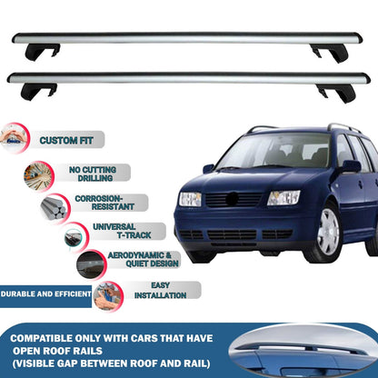 Roof Rack Cross Bars for Volkswagen Bora Variant 1999-2004 Rail Carrier for Roof Tents 2 Pcs Grey
