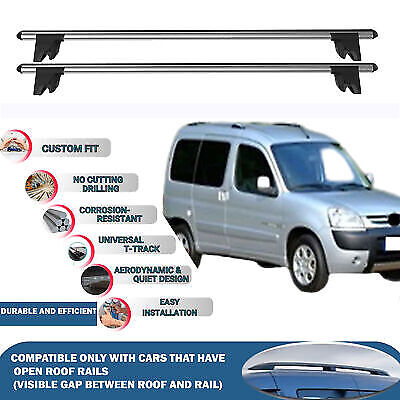 Car Roof Rack Cross Bars for Peugeot Partner 1996-2008 Kayak Roof Rack 4Pcs Grey