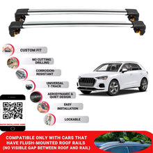 Premium Roof Bars For Audi Q3 Suv 2011-2018 Secure Roof Rack Cross Bar 2 Pcss Secure Grey