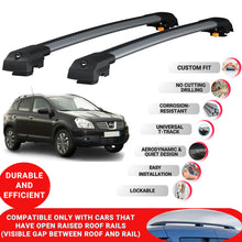 Roof Bar for Nissan Qashqai (J10) 2007-2013 Lockable Roof Rack Cross Bars 2 Pcs Grey