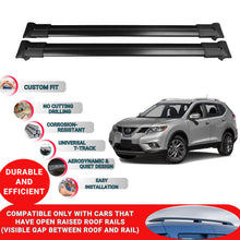 Roof Racks Cross Bars For Nissan Rougue 2014-2020 2 Pcs Black