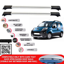 Roof Rack Cross Bars for Peugeot Bipper 2008-2016 Lockable Roof Bars 2 Pcs Grey