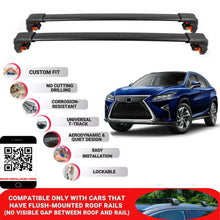 Premium Roof Bars For Lexus Rx-Series Suv 2016-2022 Secure Roof Rack Cross Bar 2 Pcss Black