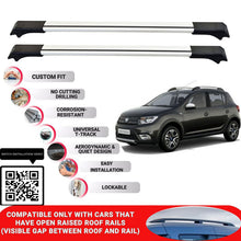 Roof Rack Cross Bars for Dacia Sandero Stepway 2013-2020 Lockable 2 Pcs Grey