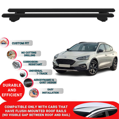 Roof Bars For Ford Focus Estate 2019-2023 Roof Rack Cross Bars 2 Pcs Black
