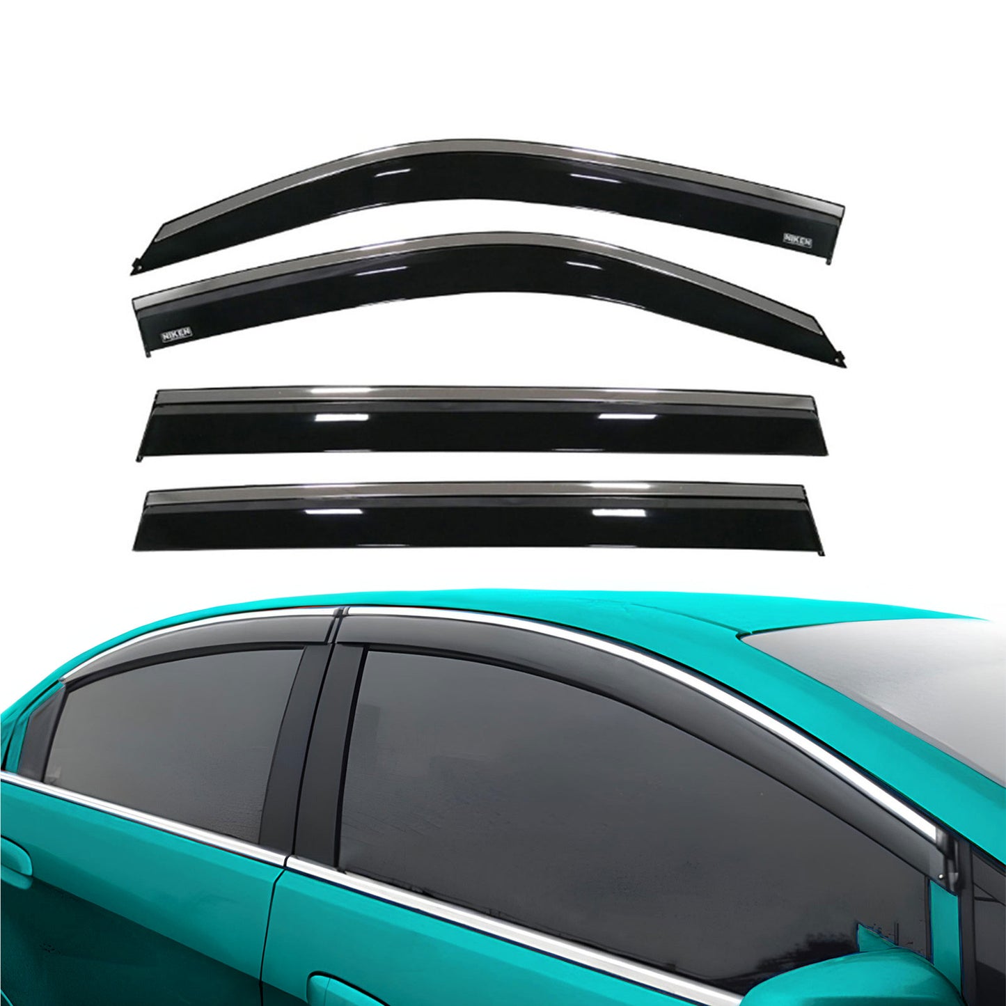 Chrome Car Wind Deflector Set for Toyota Land Cruıser Fj200 2007-2019 4 pcs