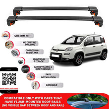 Premium Roof Bars For Fiat Panda 4X4 Hatchback 2012+ Secure Roof Rack Cross Bar 2 Pcss Black