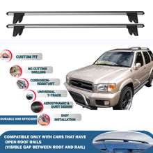 Lockable Roof Rack Cross Bars for Nissan Pathfinder 1996-2005 | Heavy Duty Rail Carrier 2 Pcs Grey