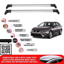 Roof Bars for Seat Leon St 2014+2020 Lockable Roof Rack Cross Bars 2 Pcs Grey