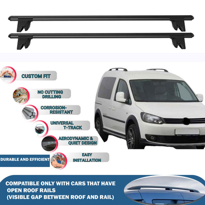 Car Roof Rack Cross Bars for Volkswagen Caddy 2003-2015 Kayak Roof Rack 4Pcs BLK