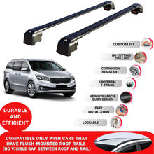 Roof Bars Rack for Kia Grand Carnival (YP) 2015-2020 Lockable Rail Carrier 2 Pcs Black