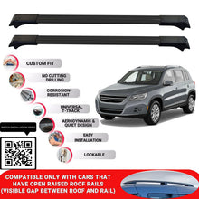 Roof Rack Cross Bars for Vw Tiguan 2007-2016 Lockable Roof Bars 2 Pcs Black