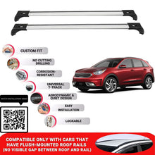 Roof Bars for Kia Niro De 2016-2022 Lockable Roof Rack Cross Bars 2 Pcs Grey