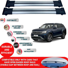 Roof Rack Cross Bars for Vw Teramont Suv 2018+ Aluminum Roof Bars 2 Pcs Grey