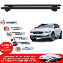 Roof Bars For Volvo V60 Cross Country 2015-2018 Roof Rack Cross Bars 2 Pcs Black