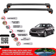 Premium Roof Bars For Seat Leon St Estate 2014-2020 Secure Roof Rack Cross Bar 2 Pcss Black