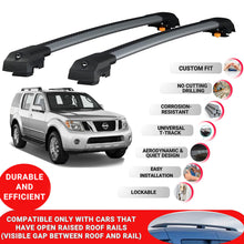 Roof Bar for Nissan Pathfinder R5) 2005-2012 Lockable Roof Rack Cross Bars 2 Pcs Grey