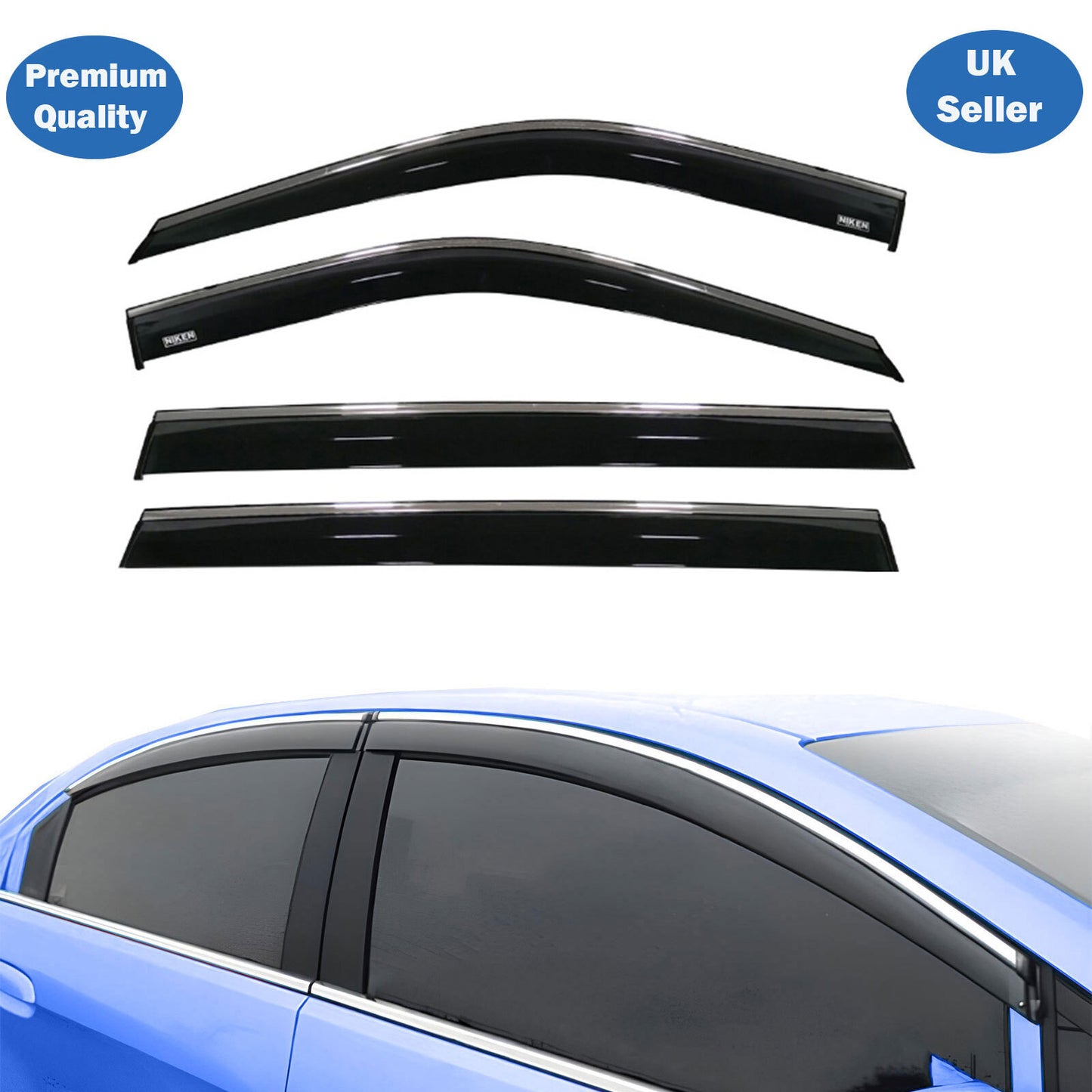 Chrome Window Wind Deflector for Toyota Highlander 2021+ Rain Guard Visors 4 pcs