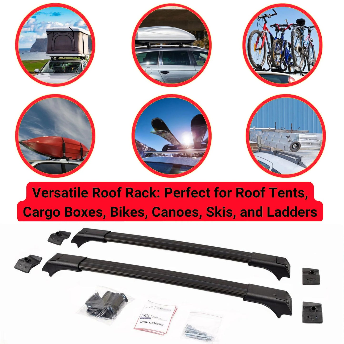 2X Car Roof Rack Cross Barfor Vauxhall Combo 2012-2018 Lockable Roof Bars Black