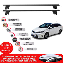 Premium Roof Bars for Toyota Auris 2012-2018 Lockable Roof Rack Cross Bars 2 Pcs Black