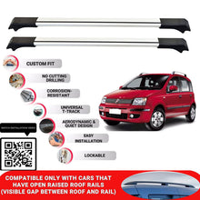 Roof Rack Cross Bars for Fiat Panda Cross 2014+ Lockable Roof Bars 2 Pcs Grey