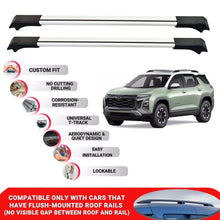 2X Car Roof Rack Cross Bars for Chevrolet Equinox 2025+ Lockable Roof Bars Grey