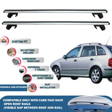 Roof Rack Cross Bars for Skoda Fabia Wagon 2001-2008 Rail Carrier for Roof Tents 2 Pcs Grey