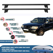 Lockable Roof Rack Cross Bars for Mitsubishi Pajero V60 5D 1999-2006 | Heavy Duty Rail Carrier 2 Pcs Black