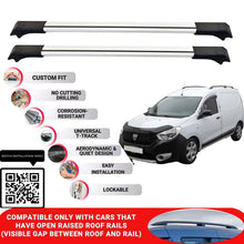 Roof Rack Cross Bars for Dacia Dokker 2012+ Lockable Roof Bars 2 Pcs Grey
