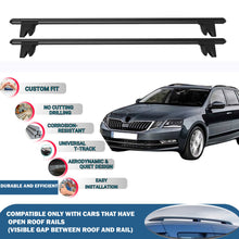 Lockable Roof Rack Cross Bars for Skoda Octavia Wagon 2013-2018 | Heavy Duty Rail Carrier 2 Pcs Black