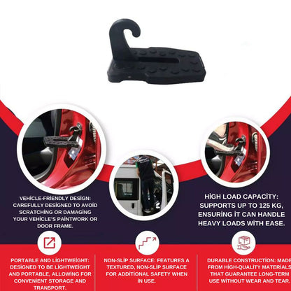 Roof Bar Ladder Rack Set T-Track Compatible + Car Door Step – Supports 125kg