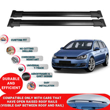 Roof Racks Cross Bars For Vw Golf 7 Sportsvan/Variant 2014-2020 2 Pcs Black