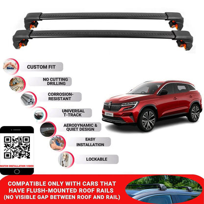 Premium Roof Bars For Renault Austral Suv 2023+ Secure Roof Rack Cross Bar 2 Pcs Black