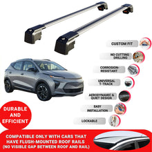 Roof Bars Rack for Chevrolet Bolt 2017-2024 Lockable Rail Carrier 2 Pcs Grey