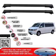Roof Rack Cross Bars for Vw Transporter T6-T6.1 2015+ Lockable Roof Bar 2 Pcs Black