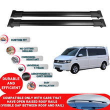 Roof Racks Cross Bars For Vw T6 Multivan 2015-2023 2 Pcs Black