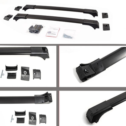 Roof Rack Cross Bars for Subaru Forester 2013-2024 Lockable Bars 2 Pcs Black
