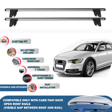 Lockable Roof Rack Cross Bars for Audi A6 Allroad Quattro C7 2012-2018 | Heavy Duty Rail Carrier 2 Pcs Grey