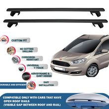 Roof Rack Cross Bars for Ford Tourneo Combi Courier 2014-2023 Rail Carrier for Roof Tents 4 Pcs Black