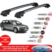 Roof Bar for Audi A6 Allroad (C5) 1999-2005 Lockable Roof Rack Cross Bars 2 Pcs Grey