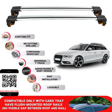 Premium Roof Bars For Audi A4 Avant Estate 2008-2015 Secure Roof Rack Cross Bar 2 Pcss Grey