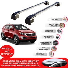 Roof Bars Rack for Kia Sportage (SL) 2010-2015 Lockable Rail Carrier 2 Pcs Grey