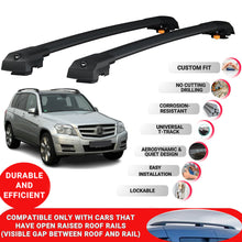 Roof Bar for Mercedes Glk-Class X204 2009-2015 Lockable Roof Rack Cross Bars 2 Pcs Black