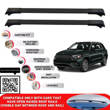 Roof Rack Cross Bars for Mercedes Gle V167 2019+ Lockable Roof Bars 2 Pcs Black