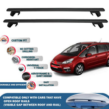 Roof Rack Cross Bars for Citroen C4 Picasso 2006-2012 Rail Carrier for Roof Tents 2 Pcs Black