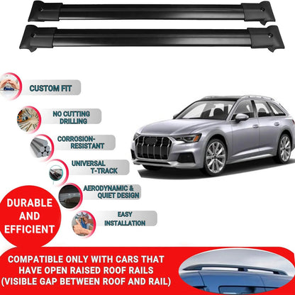 Roof Rack Cross Bars for Audi A6 Allroad C8 2019+ Roof Bars 2 Pcs Black