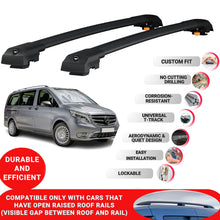 Roof Bar for Mercedes Tourer W447 2015-2024 Lockable Roof Rack Cross Bars 2 Pcs Black