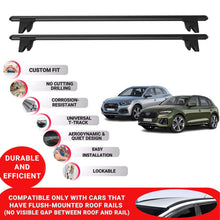 Premium Roof Bars for Audi Q5 Mk2 2017-2023; Lockable Roof Rack Cross Bars 2 Pcs Black