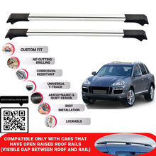 Roof Rack Cross Bars for Porche Cayenne 2002-2009 Lockable Roof Bars 2 Pcs Grey